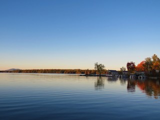 sunset on the lake
