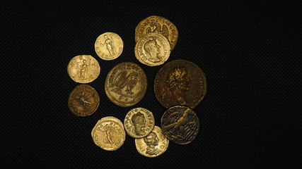 Monedas antiguas. Antigua Roma. Denarios sestercios dracmas tetradracmas. Prehistórico. Monedas de...