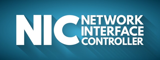 NIC - Network Interface Controller acronym, technology concept background