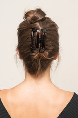 Model With Hair Clips