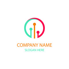 Circular technology vector logo design. Tech icon. Modern technology logo.