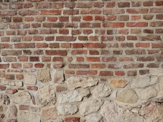 Brick wall texture, textured stone design of red wall background