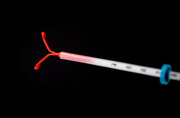 Birth Control symbol, IUD contraception, Sex education with responsability