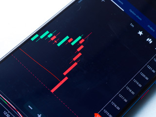 Stock market graph for tranding and investment in security exchange.
