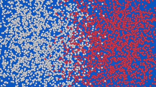 Diffusion. The mutual penetration of the molecules of one substance between the molecules of another substance.