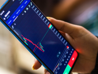 Stock market graph for tranding and investment in security exchange.
