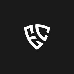 EC monogram logo with shield shape