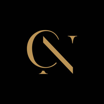 Initial letter cn or nc logo vector design templates