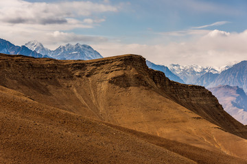 Fototapeta na wymiar view of the Ladakh Range of Mountains from Leh in India