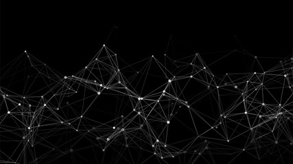Abstract futuristic network. Vector illustration. Molecules technology with polygonal shapes, connecting dots and lines.