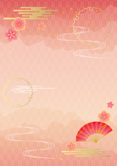 Japanese style simple frame with cloud