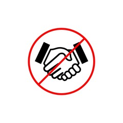 Fototapeta premium Stop Handshake sign. Handshake forbidden sign. Handshake ban icon isolated on white background
