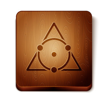 recommend clip art: Brown Triangle math icon isolated on white background. Wooden square button. Vector Illustration