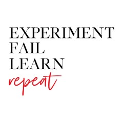 Experiment, fail, learn, repeat vector quote