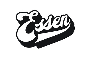 Essen German city logo vector. Modern typography. Hand made lettering to support local tourism. Suitable for apparel, sticker, souvenir, advertising.  High quality. 