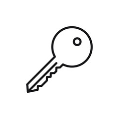 single icon of a key with outline style design