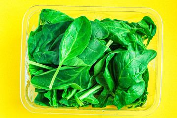 spinach petals, fresh green vegetables grass microgreen Menu concept, food background, keto or...