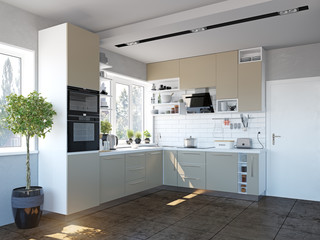 modern kitchen interior