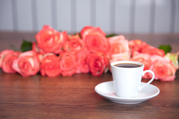 coffee with roses