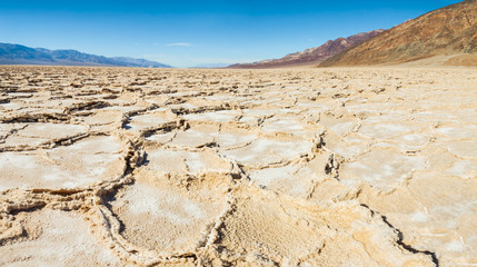 Hexagonal Shapes Left in the Salt Pan at Bad Water Basin, Death Valley National Park, California, USA