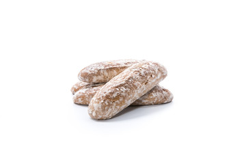 sweet russian gingerbread cookies isolated on white background
