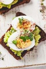 Toast with avocado and egg