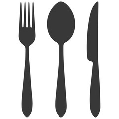 Cutlery set. Various fork, spoon and knife icons - vector
