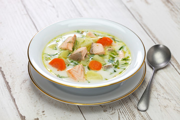 Lohikeitto, finnish traditional salmon soup