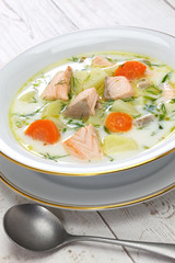Lohikeitto, finnish traditional salmon soup