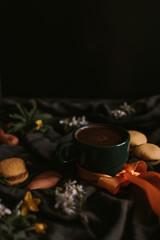 still life with coffee and candles