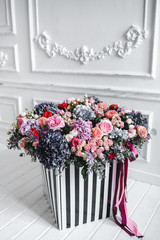 Flowers in a box. Gift box with flowers