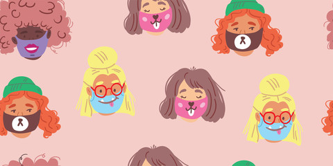 Breathing face masks covid coronavirus pattern