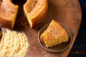 
Brazilian cake of a type of corn flour (cornmeal)