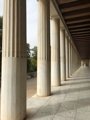 Athens, Greece - March 16, 2018: Interior view of Stoa of Attalos in Agora of Athens.