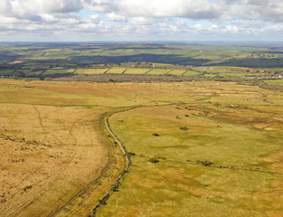 Aerial view of Dartmoor, Devon	
