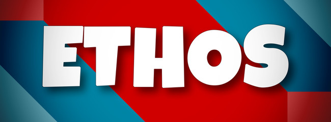 Ethos - text written on colourful background