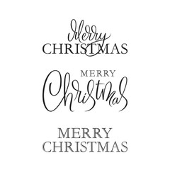 Merry Christmas wish quote hand written calligraphy. Xmas slogan. New Year stylized sketch typography. Winter holiday banner, poster, greeting card vector design element