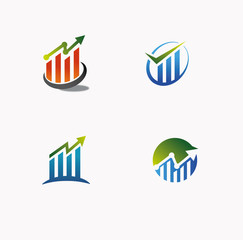 Grow technology financial logo template
