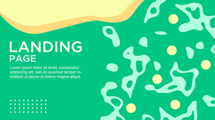 LANDING PAGE WITH FLAT COLOR BACKGROUND. MODERN ABSTRACT COLORFUL STYLE VECTOR