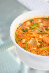 Squid Tom Yam , Spicy and Sour Squid soup. Traditional Thailand Food