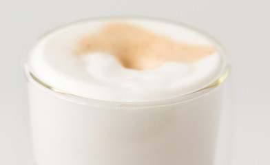 Latte .Coffee with milk .Hot drink for breakfast.