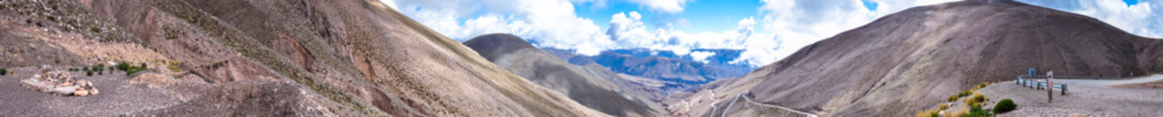 Panoramic view of Cuesta de Lipán road near Pumamarca in Argentina