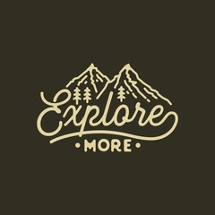 Explore More, Sticker Minimalist Vintage Outdoor Design