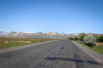 White peaks of Tian Shan mountains of Central Kyrgyzya