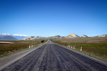 White peaks of Tian Shan mountains of Central Kyrgyzya