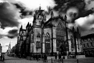 Dramatic view of St Giles, Edinburgh