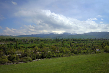 Tian Shan mountains view near Bishkek, Kyrgyzia