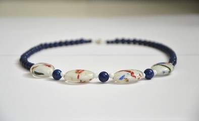 Lapis-azuli murano necklace - Collier Murano et lapis-lazuli