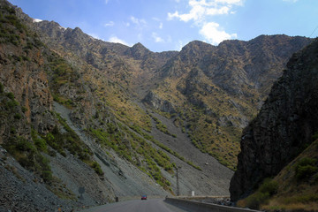 Central Tian Shan mountain range road view, Kyrgyzstan