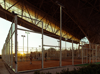 Tennis outdoor sunset